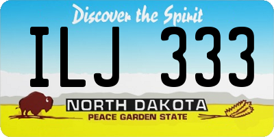 ND license plate ILJ333