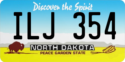 ND license plate ILJ354