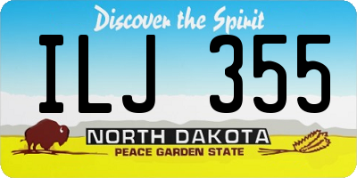 ND license plate ILJ355