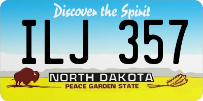 ND license plate ILJ357