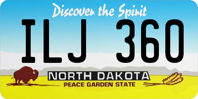 ND license plate ILJ360