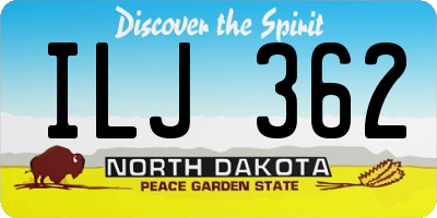 ND license plate ILJ362