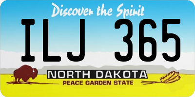 ND license plate ILJ365