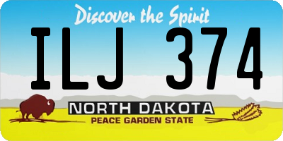 ND license plate ILJ374