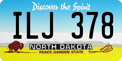 ND license plate ILJ378