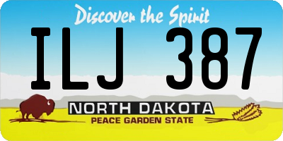 ND license plate ILJ387