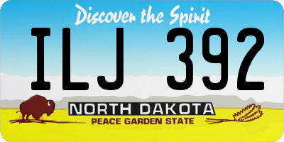 ND license plate ILJ392
