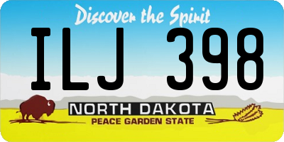 ND license plate ILJ398