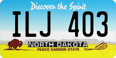 ND license plate ILJ403