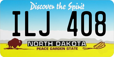 ND license plate ILJ408