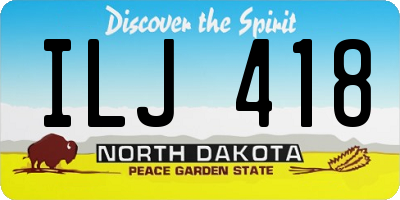 ND license plate ILJ418