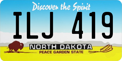 ND license plate ILJ419