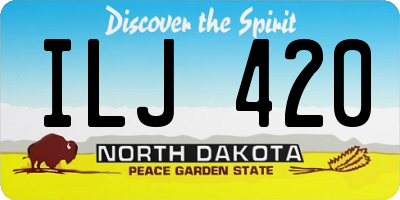 ND license plate ILJ420