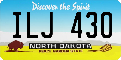 ND license plate ILJ430