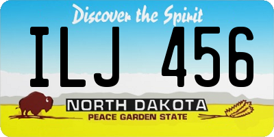 ND license plate ILJ456