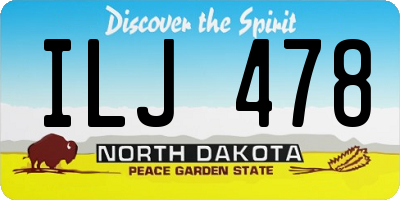 ND license plate ILJ478
