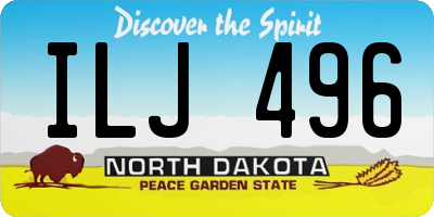 ND license plate ILJ496