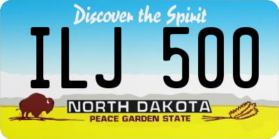 ND license plate ILJ500