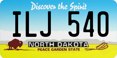 ND license plate ILJ540