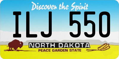 ND license plate ILJ550