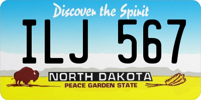 ND license plate ILJ567