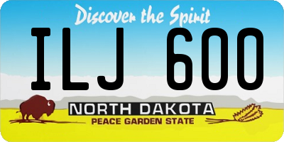 ND license plate ILJ600