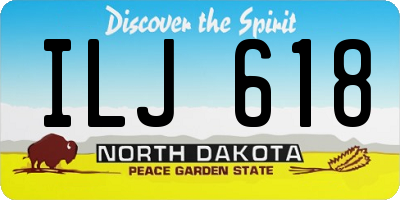 ND license plate ILJ618