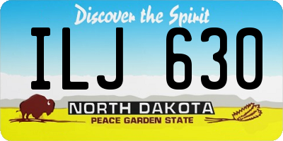 ND license plate ILJ630