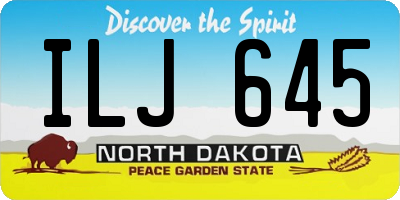 ND license plate ILJ645