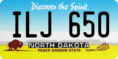 ND license plate ILJ650