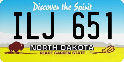 ND license plate ILJ651