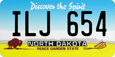 ND license plate ILJ654