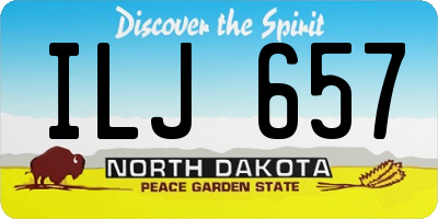 ND license plate ILJ657