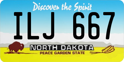ND license plate ILJ667