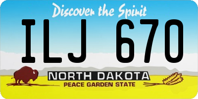 ND license plate ILJ670