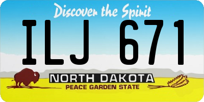 ND license plate ILJ671
