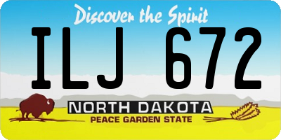 ND license plate ILJ672
