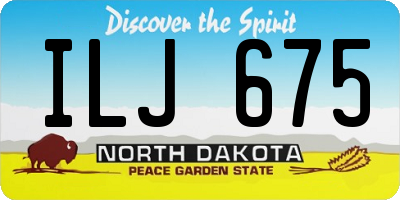 ND license plate ILJ675