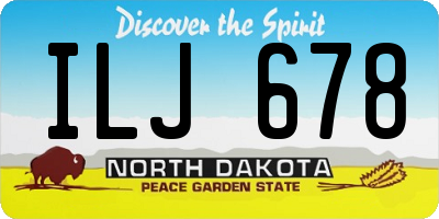 ND license plate ILJ678
