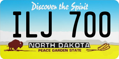 ND license plate ILJ700