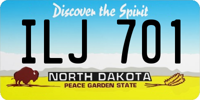 ND license plate ILJ701