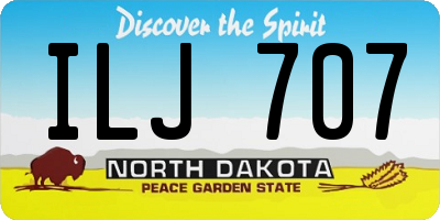 ND license plate ILJ707