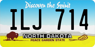 ND license plate ILJ714