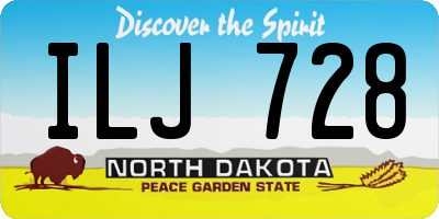 ND license plate ILJ728
