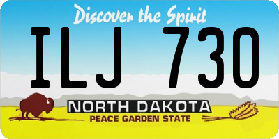 ND license plate ILJ730