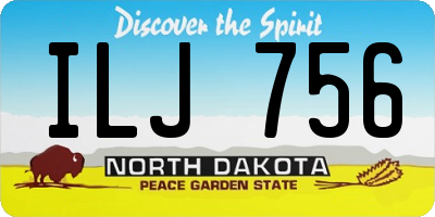 ND license plate ILJ756