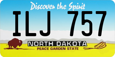 ND license plate ILJ757