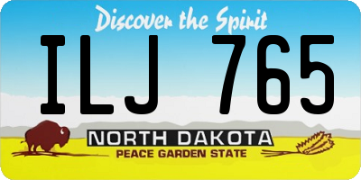 ND license plate ILJ765