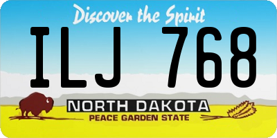 ND license plate ILJ768
