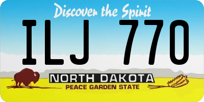 ND license plate ILJ770